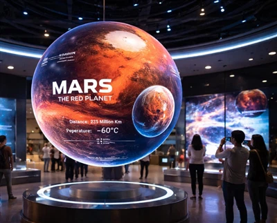 Display LED sferici per musei scientifici e mostre immersive